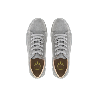 Propét Kenji Men’s Casual Suede Sneakers – Grey Med XX Wide