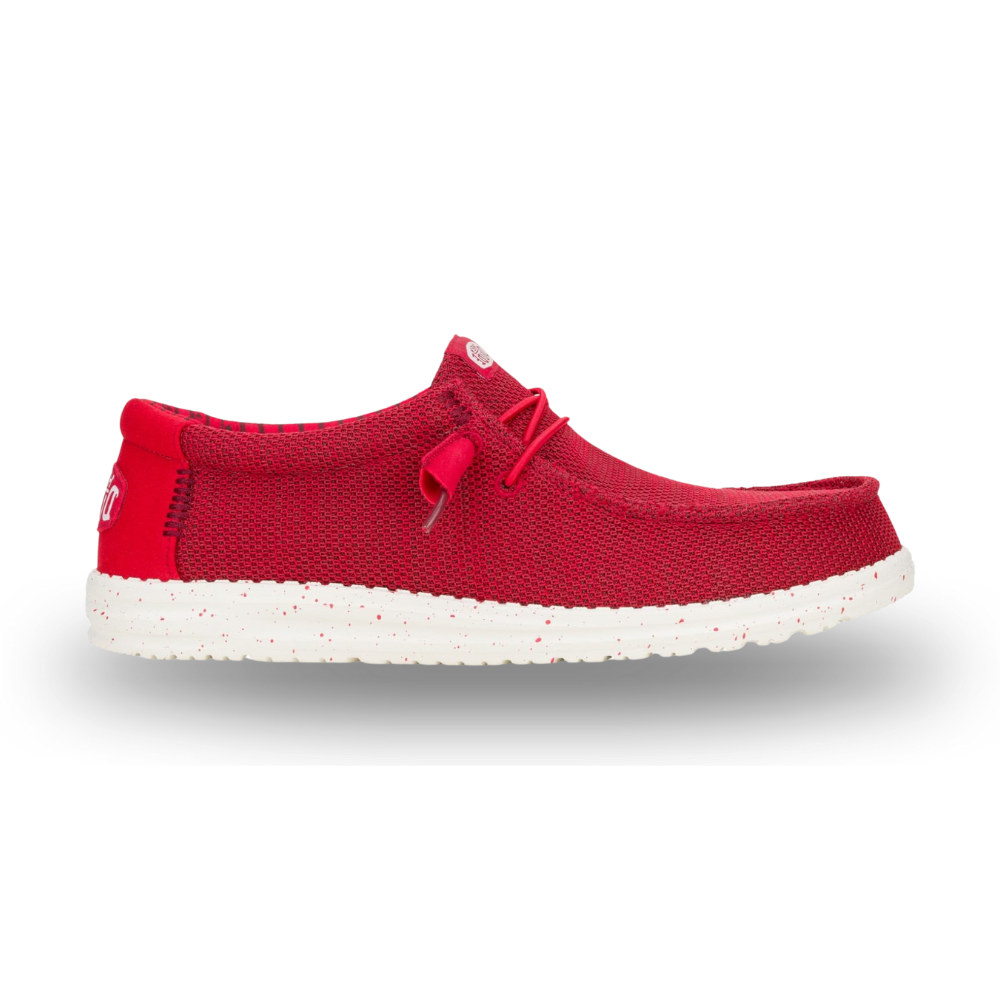 Hey Dude Wally Stretch Sox, Men’s Shoes, Men's Slip-on Loafers, Comfortable & Light-Weight, Red