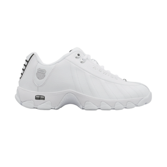 K-Swiss ST329 CMF Men's Extra Wide Sneakers White/Black/Silver 03426-129-XW | Leather, Cushioned, EEE Fit