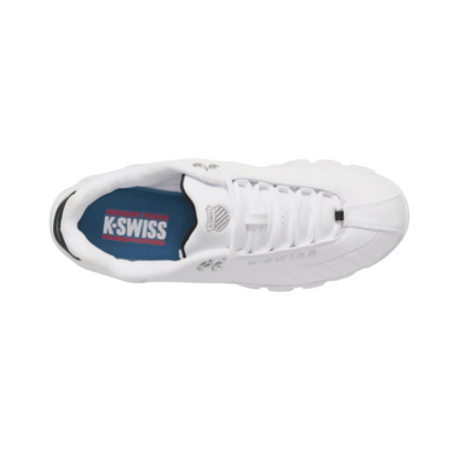 K-Swiss ST329 CMF Men's Extra Wide Sneakers White/Black/Silver 03426-129-XW | Leather, Cushioned, EEE Fit