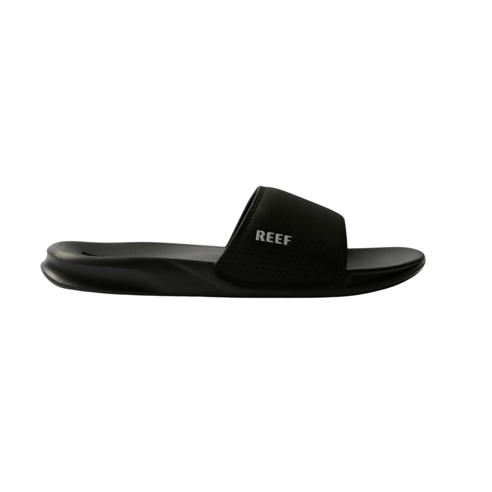 REEF One Slide Men's Sandal Black - Lightweight Water-Friendly Slides with Soft Cushion Footbed for Beach, Pool, and Everyday Wear