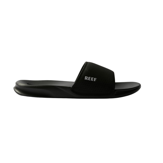 REEF One Slide Men's Sandal Black - Lightweight Water-Friendly Slides with Soft Cushion Footbed for Beach, Pool, and Everyday Wear