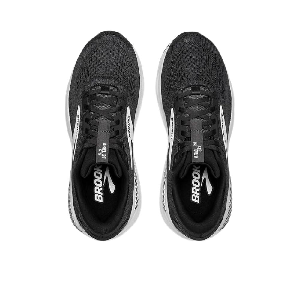 Brooks Women’s Ariel GTS 24 Ebony/Black/White – Maximum Support Running and Walking Shoe for Overpronation, Stability & Comfort