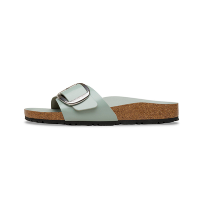 Birkenstock Women's Madrid Big Buckle Patent Leather Sandal  Pure Sage