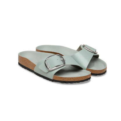Birkenstock Women's Madrid Big Buckle Patent Leather Sandal  Pure Sage