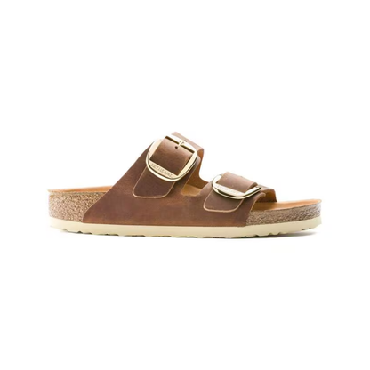 Birkenstock Arizona Big Buckle Oiled Leather Sandals - Cognac Regular