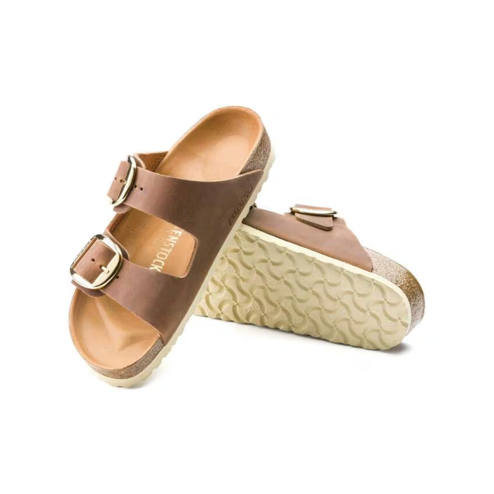 Birkenstock Arizona Big Buckle Oiled Leather Sandals - Cognac Regular