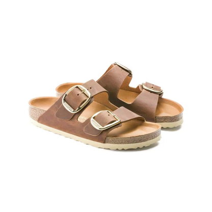 Birkenstock Arizona Big Buckle Oiled Leather Sandals - Cognac Regular