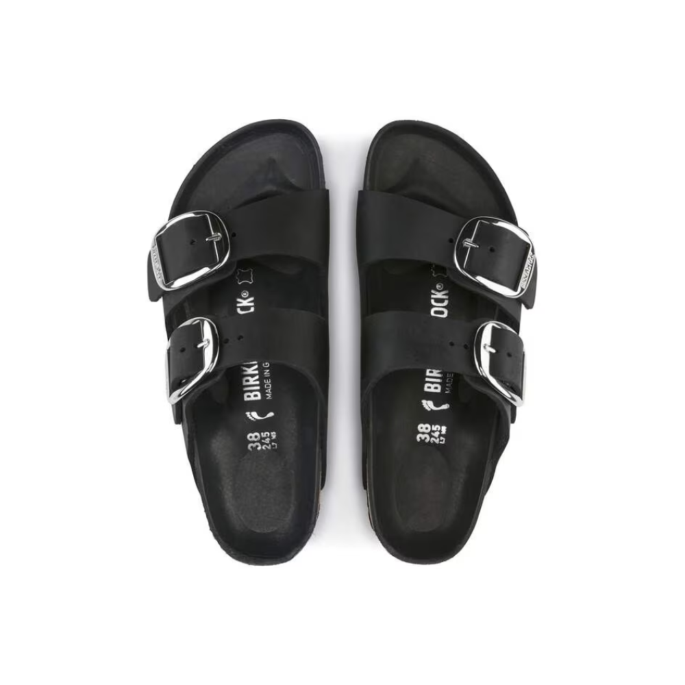 Birkenstock Arizona Big Buckle Oiled Leather Sandals - Black Regular