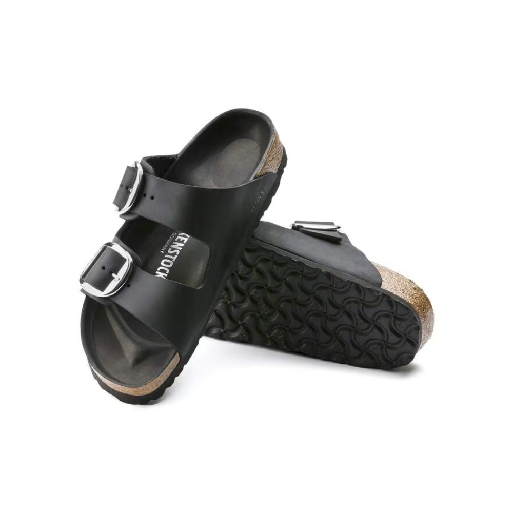 Birkenstock Arizona Big Buckle Oiled Leather Sandals - Black Regular