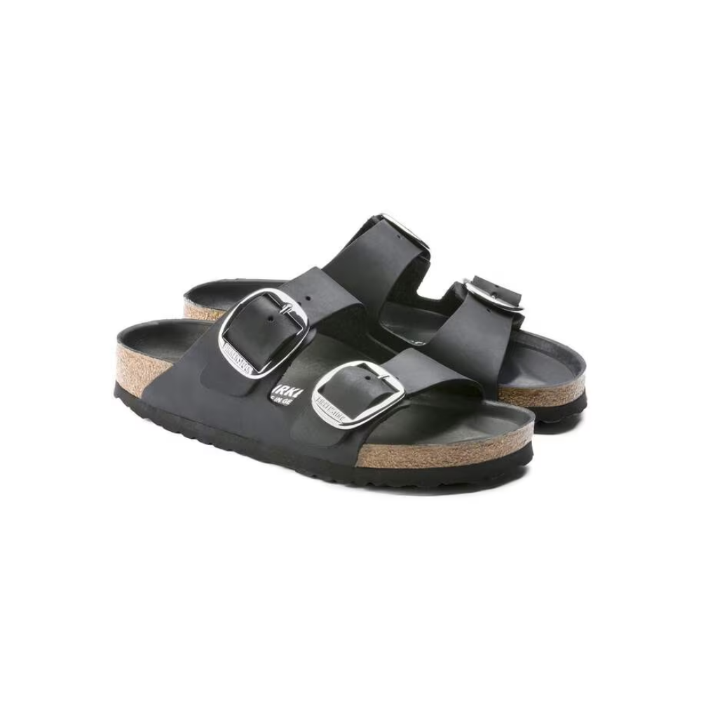Birkenstock Arizona Big Buckle Oiled Leather Sandals - Black Regular