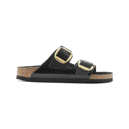 Birkenstock Arizona Big Buckle Patent Leather Sandals Hex Black Narrow