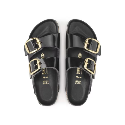 Birkenstock Arizona Big Buckle Patent Leather Sandals Hex Black Narrow