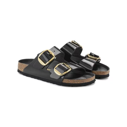Birkenstock Arizona Big Buckle Patent Leather Sandals Hex Black Narrow
