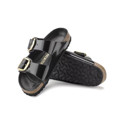 Birkenstock Arizona Big Buckle Patent Leather Sandals Hex Black Narrow