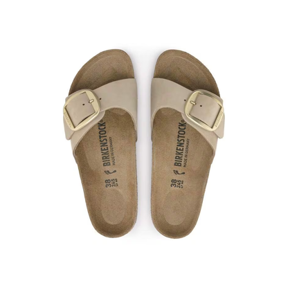 Birkenstock Madrid Big Buckle Nubuck Leather Sandals Sandcastle Narrow