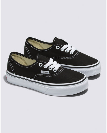 Vans Authentic Toddler Black / White Classic Canvas Shoes