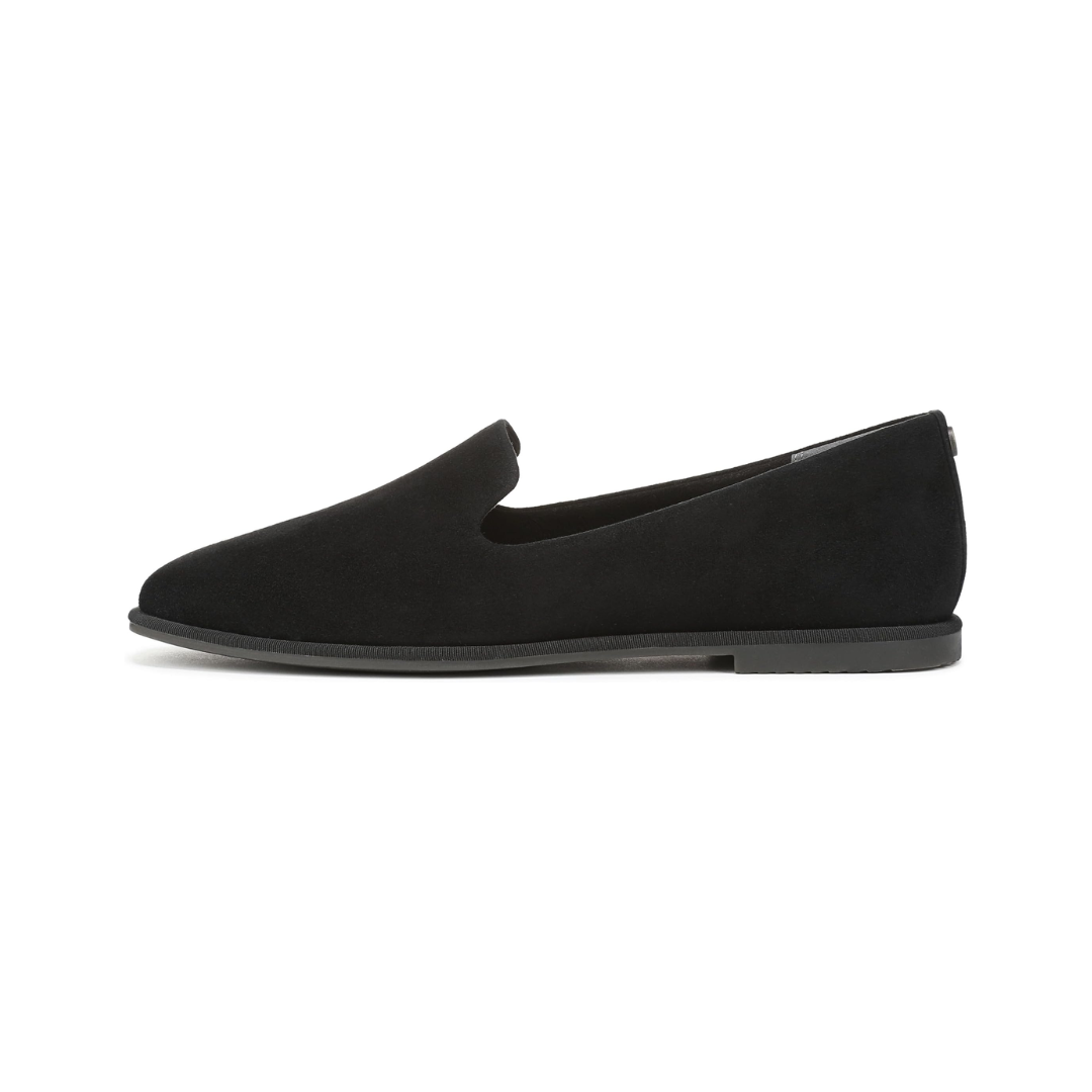 Vionic Womens Willa 2.0 Black Leather Suede Loafers Arch Support