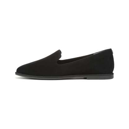 Vionic Womens Willa 2.0 Black Leather Suede Loafers Arch Support