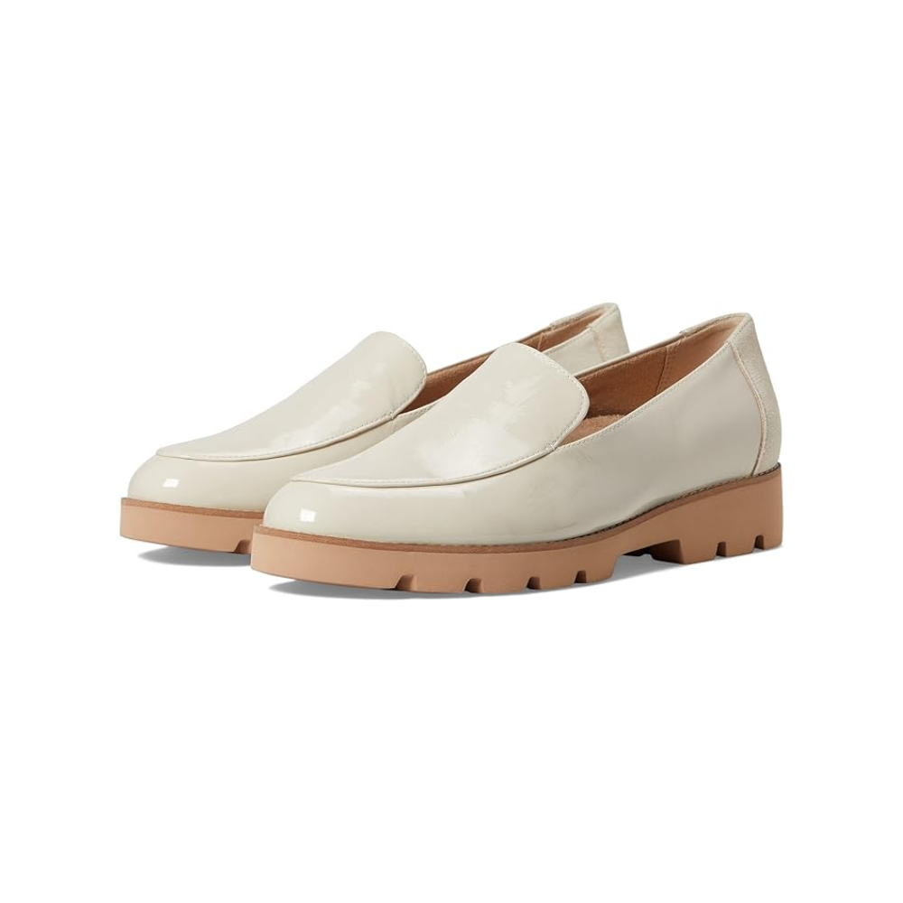 Vionic Kensley Women's Patent Loafers Cream Slip-On Shoes Size 9.5 W