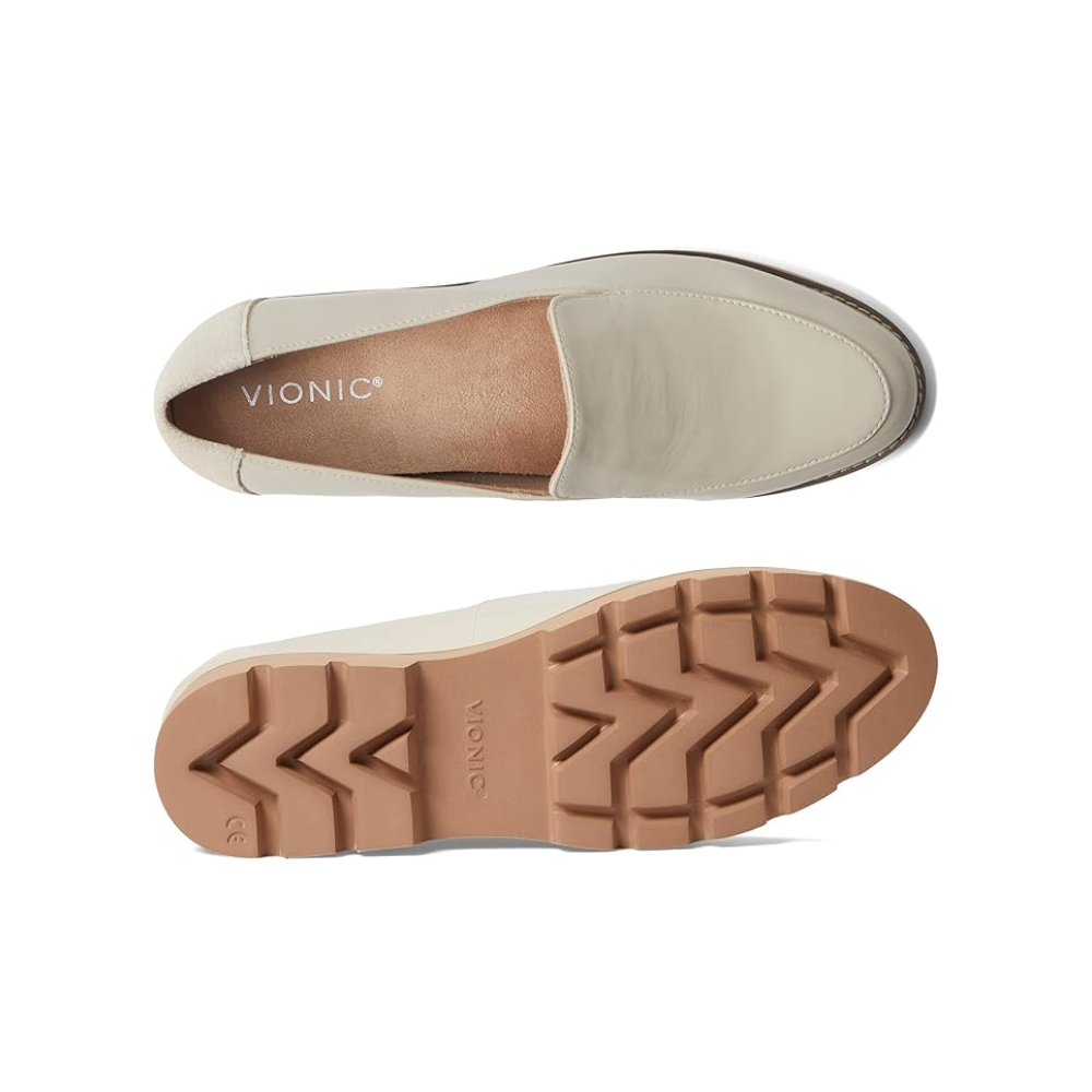 Vionic Kensley Women's Patent Loafers Cream Slip-On Shoes Size 9.5 W