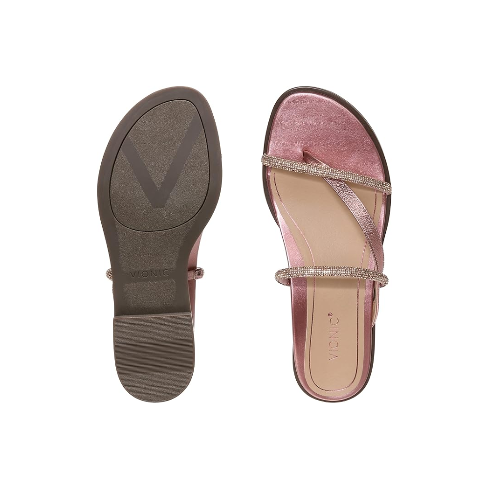 Vionic Women's Citrine Prism Supportive Strappy Sandal - Met Rose Gold