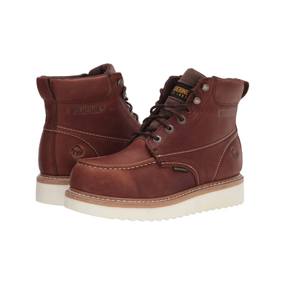 Wolverine Loader 6" Soft Toe Men's Leather Work Boot  Brown - W10744