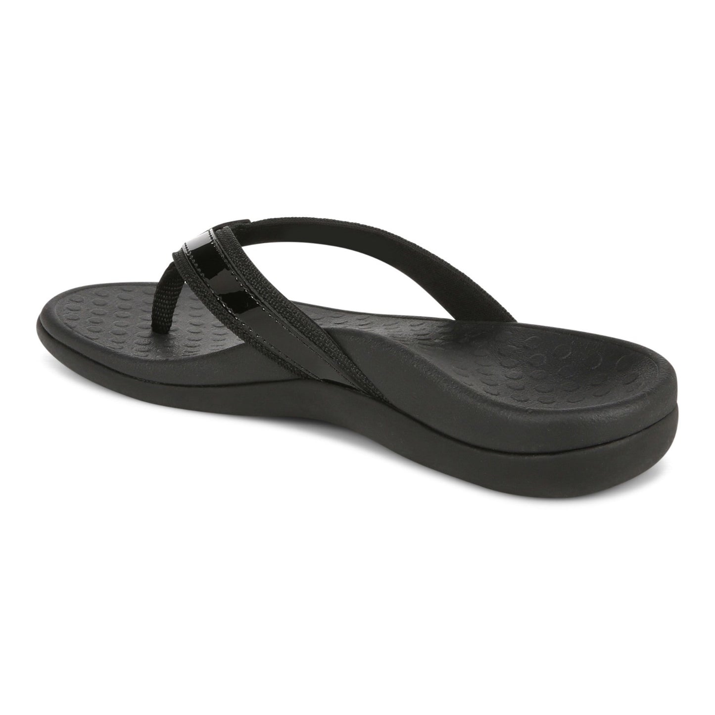 Vionic Women’s Tide II Toe Post Sandals – Black Flip Flops with Arch Support & Cushioned Footbed