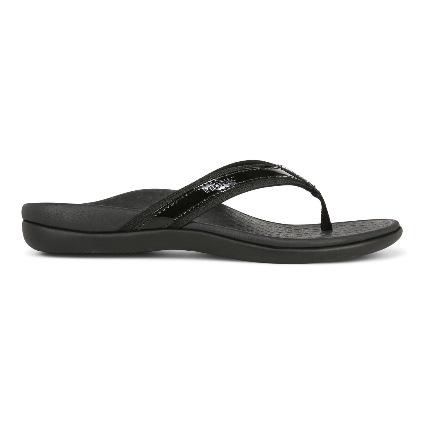 Vionic Women’s Tide II Toe Post Sandals – Black Flip Flops with Arch Support & Cushioned Footbed