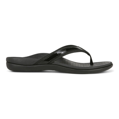 Vionic Women’s Tide II Toe Post Sandals – Black Flip Flops with Arch Support & Cushioned Footbed