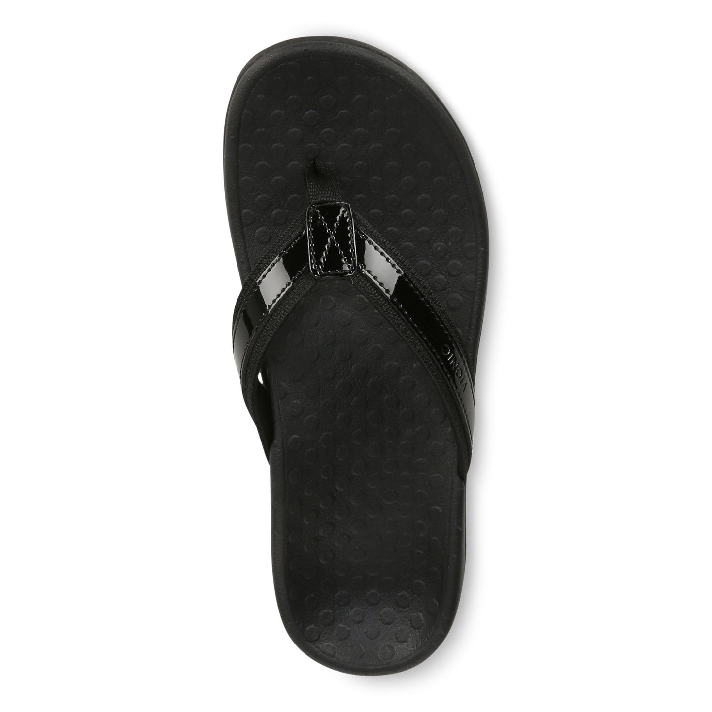 Vionic Women’s Tide II Toe Post Sandals – Black Flip Flops with Arch Support & Cushioned Footbed