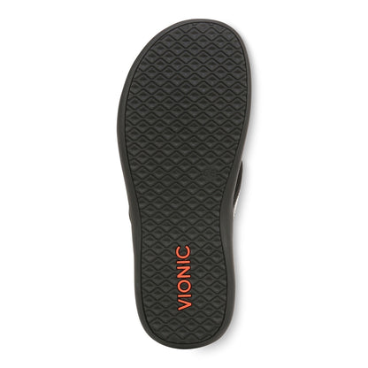 Vionic Women’s Tide II Toe Post Sandals – Black Flip Flops with Arch Support & Cushioned Footbed