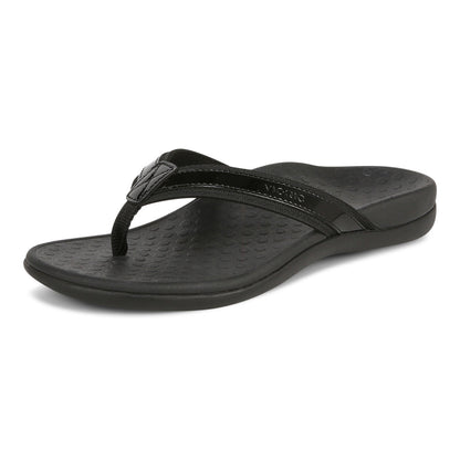 Vionic Women’s Tide II Toe Post Sandals – Black Flip Flops with Arch Support & Cushioned Footbed