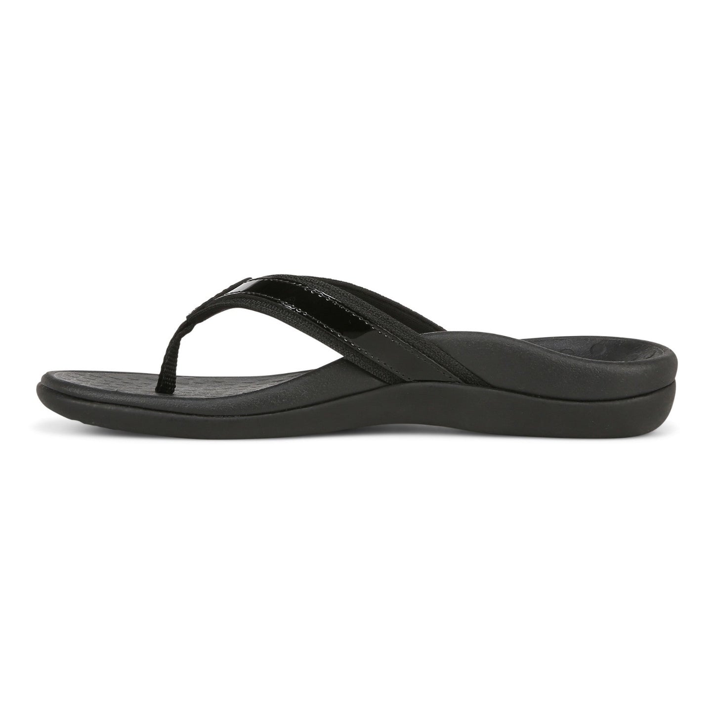 Vionic Women’s Tide II Toe Post Sandals – Black Flip Flops with Arch Support & Cushioned Footbed