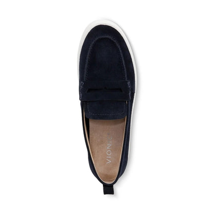 Vionic Women's Uptown Loafer Navy / White Suede Shoes