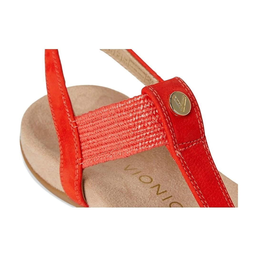 Vionic Brea Toe Post Slingback Sandal Cherry Tomato Nubuck I9863L5601