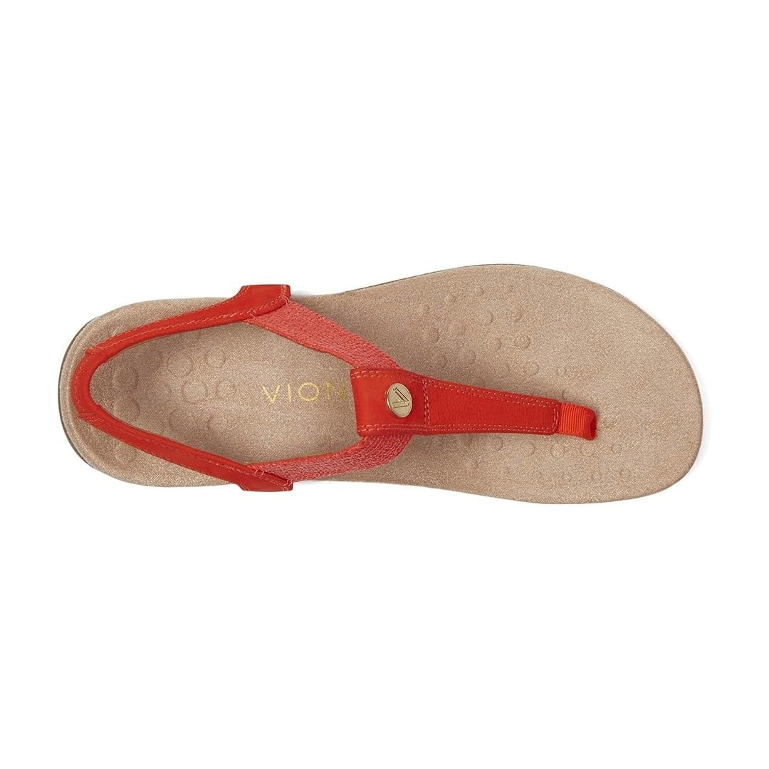 Vionic Brea Toe Post Slingback Sandal Cherry Tomato Nubuck I9863L5601