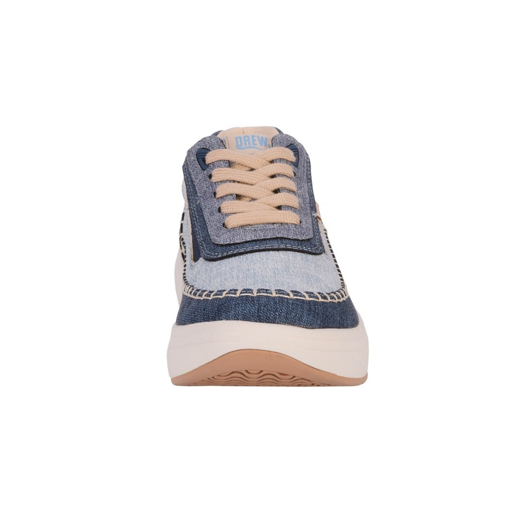 Drew Julep Womens Orthotic Sneaker Denim Combo 10840-37 Rocker Bottom