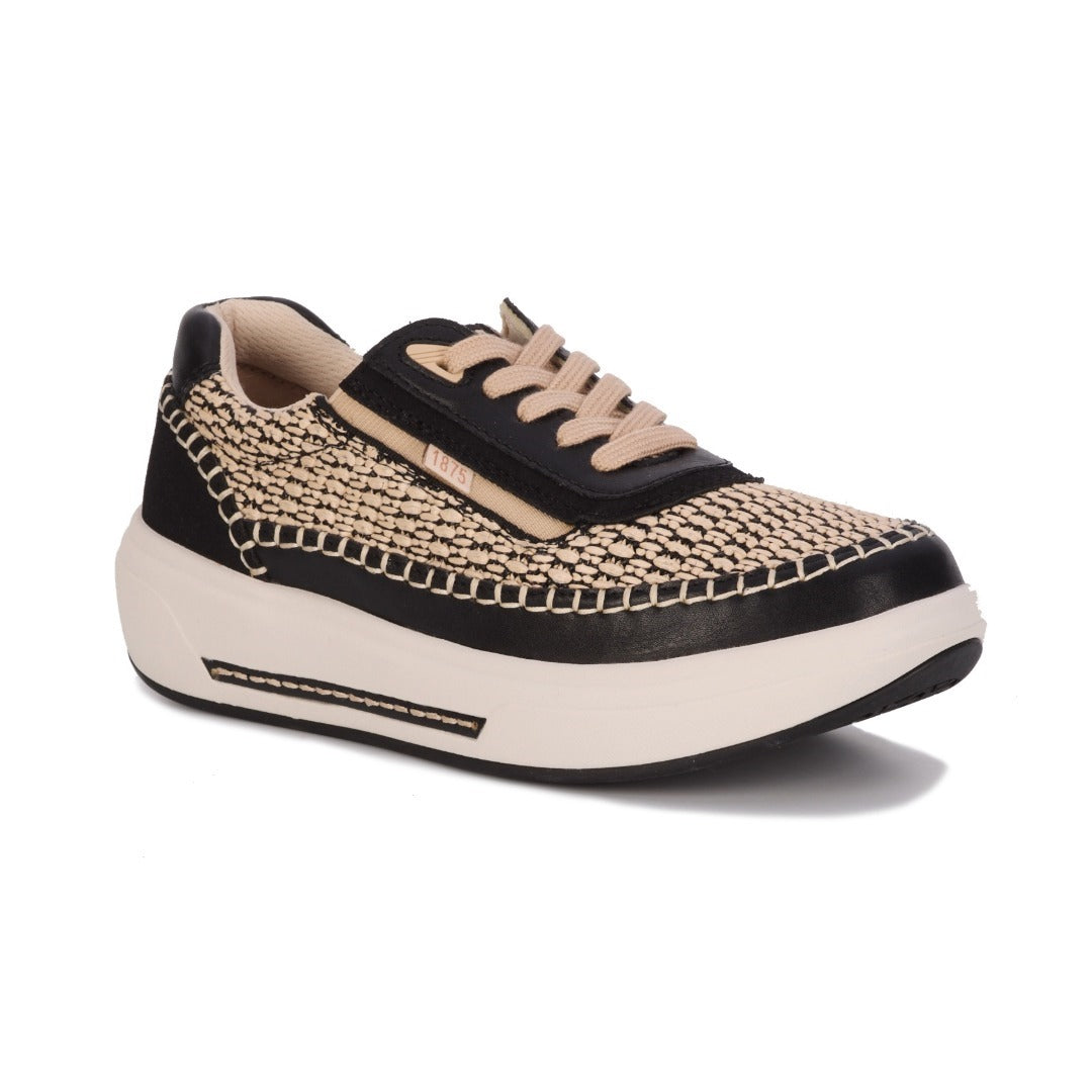 Drew Julep Womens Orthotic Sneaker Black Wide Walking Comfort Shoe
