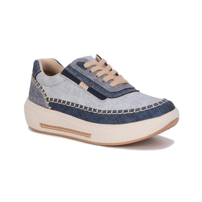 Drew Julep Womens Orthotic Sneaker Denim Combo 10840-37 Rocker Bottom