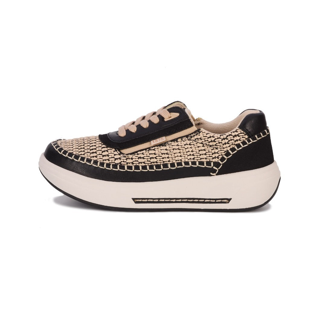 Drew Julep Womens Orthotic Sneaker Black Wide Walking Comfort Shoe