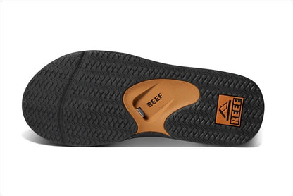 Reef Men's Fanning Bottle Opener Flip Flop Thong Sandal -Black/Silver