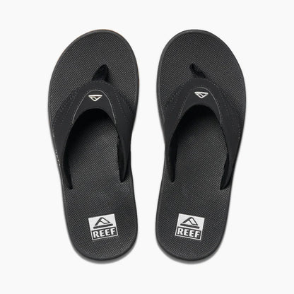 Reef Men's Fanning Bottle Opener Flip Flop Thong Sandal -Black/Silver