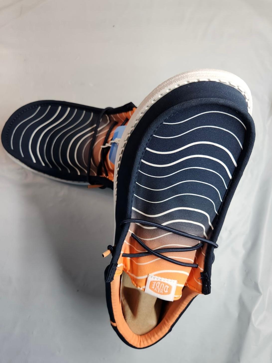Hey Dude Men’s Wally Surf Waves Navy/Multi – Lightweight, Breathable Slip-On Loafers
