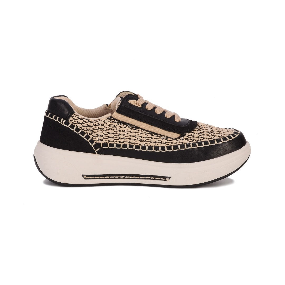 Drew Julep Womens Orthotic Sneaker Black Wide Walking Comfort Shoe