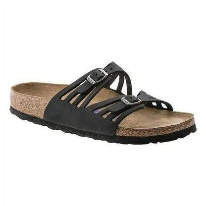 Birkenstock Women's Granada Sandal – Black | Soft Footbed, Dual-Strap Comfort, Classic Flat Slide Style