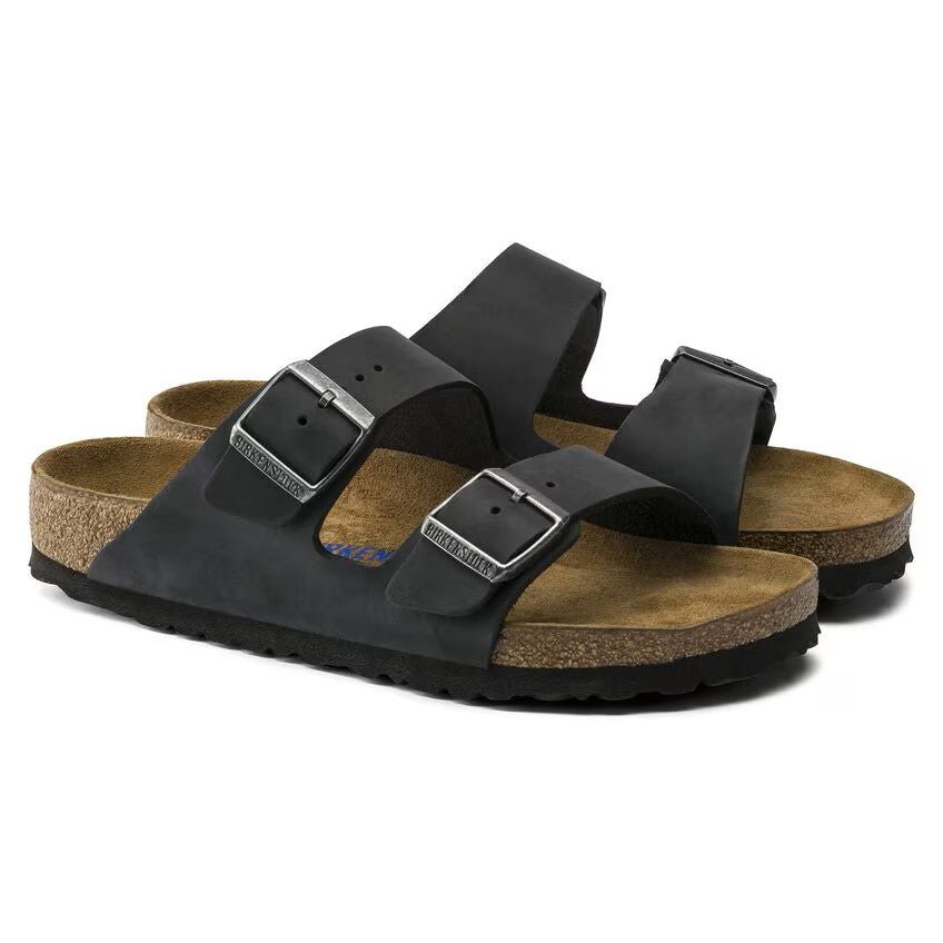 Birkenstock Arizona Soft Footbed Oiled Leather Black Unisex Sandal