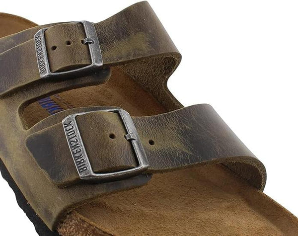 Birkenstock Arizona Unisex Oiled Leather Soft Footbed Sandals –  Faded Khaki