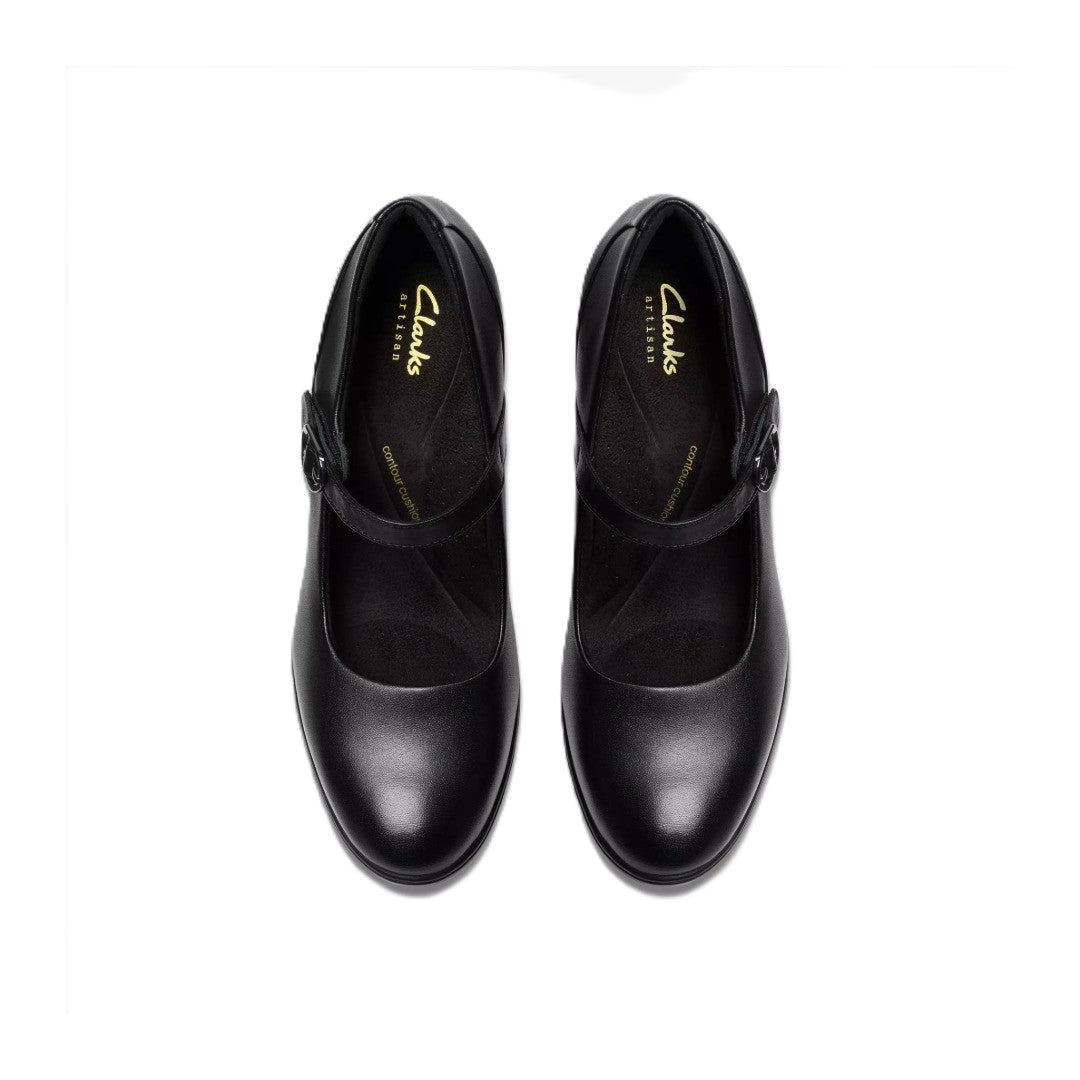 Clarks Women's Shaya Jane Black Leather Mary Jane Pump - 82996