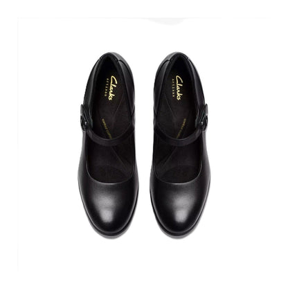 Clarks Women's Shaya Jane Black Leather Mary Jane Pump - 82996